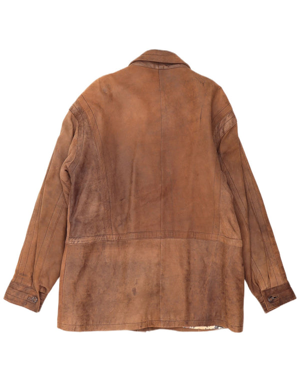 Casaco de couro masculino PIERCE ARROW EU 54 2XL marrom