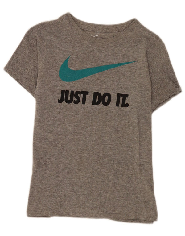Camiseta Nike Boys Athletic Fit Graphic Top 9-10 anos cinza médio manchado