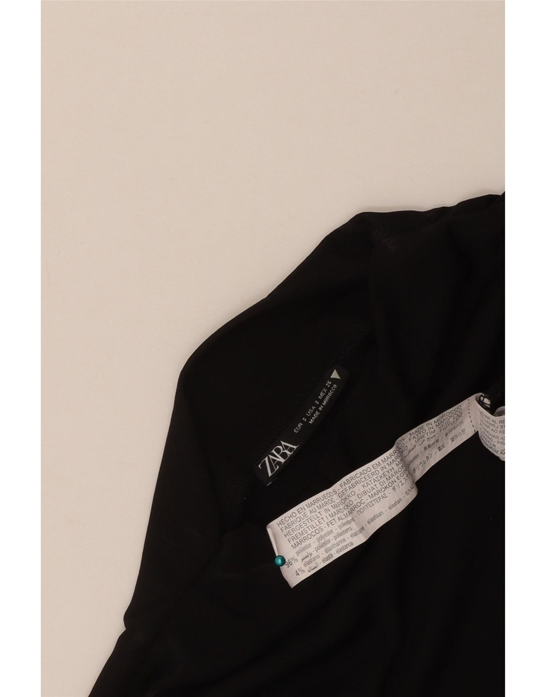 Vestido feminino Zara com um ombro UK 8 pequeno poliéster preto