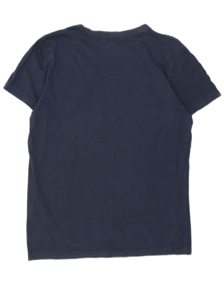 Camiseta gráfica masculina Jack & Jones Top médio algodão azul marinho