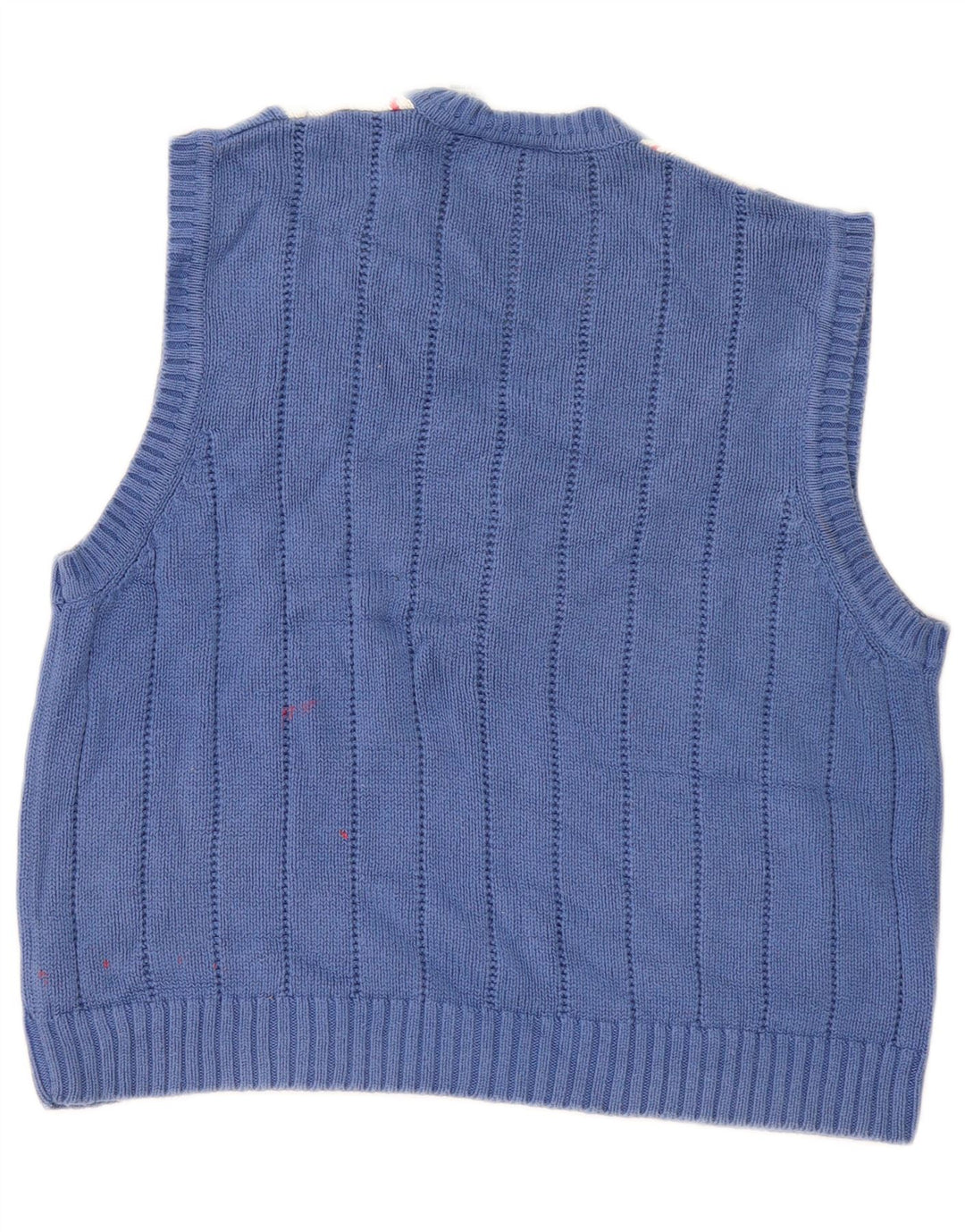 Regata feminina Izod com colete UK 16 grande azul Argyle/algodão diamante