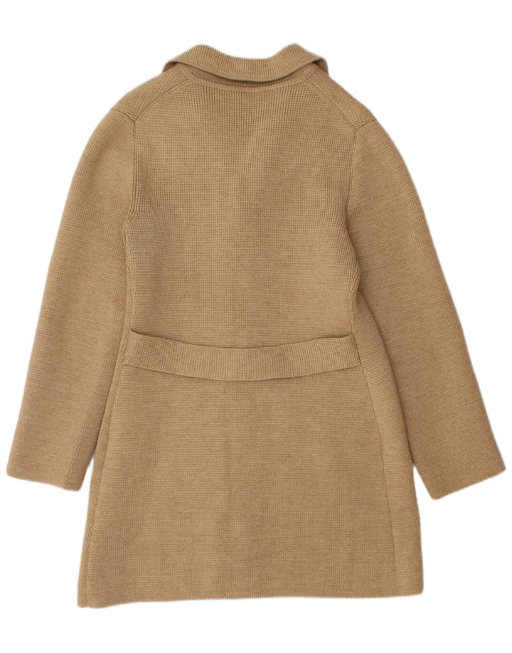 Casaco de malha vintage feminino UK 12 bege médio