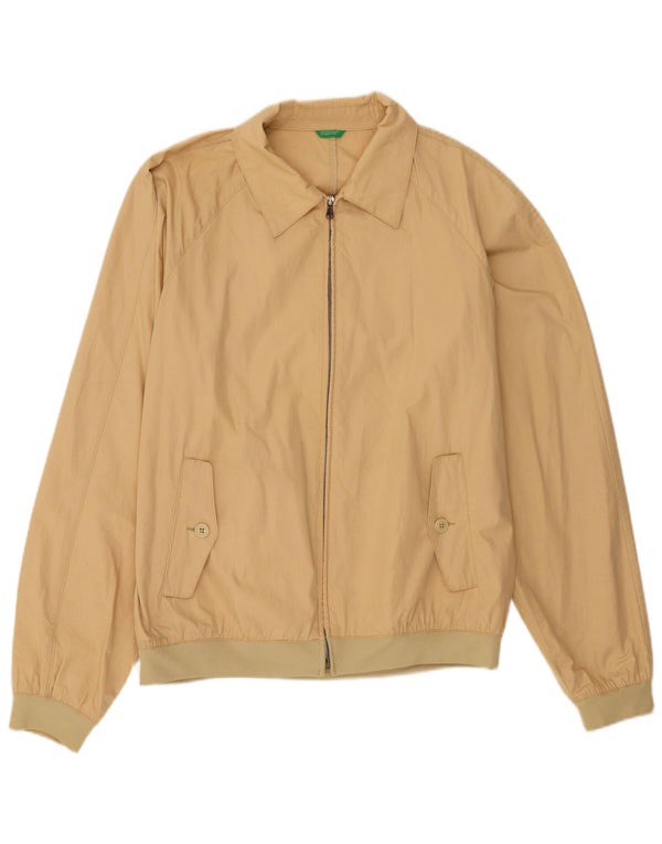 Jaqueta bomber masculina Benetton UK 42 XL algodão bege