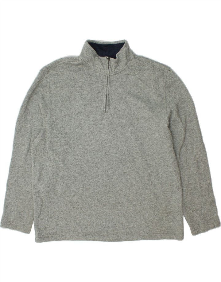 IZOD Mens Zip Neck Sweatshirt Jumper 2XL Grey Polyester Vintage Izod and Second-Hand Izod from Messina Hembry 