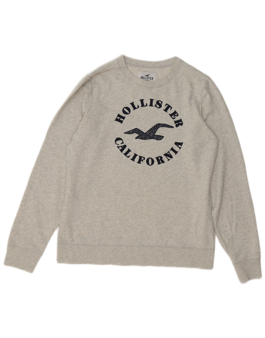 Suéter gráfico masculino HOLLISTER de algodão cinza médio