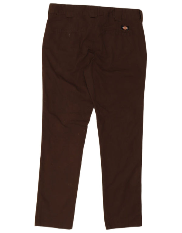 Calças Dickies Mens Slim Chino W33 L32 Marrom Poliéster