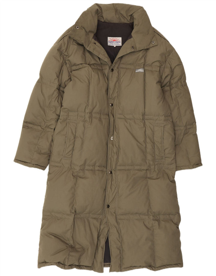 Casaco acolchoado masculino vintage UK 40 poliéster verde grande