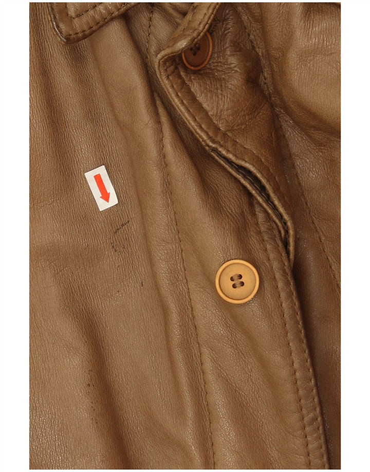 Jaqueta de couro masculina vintage IT 56 3XL marrom