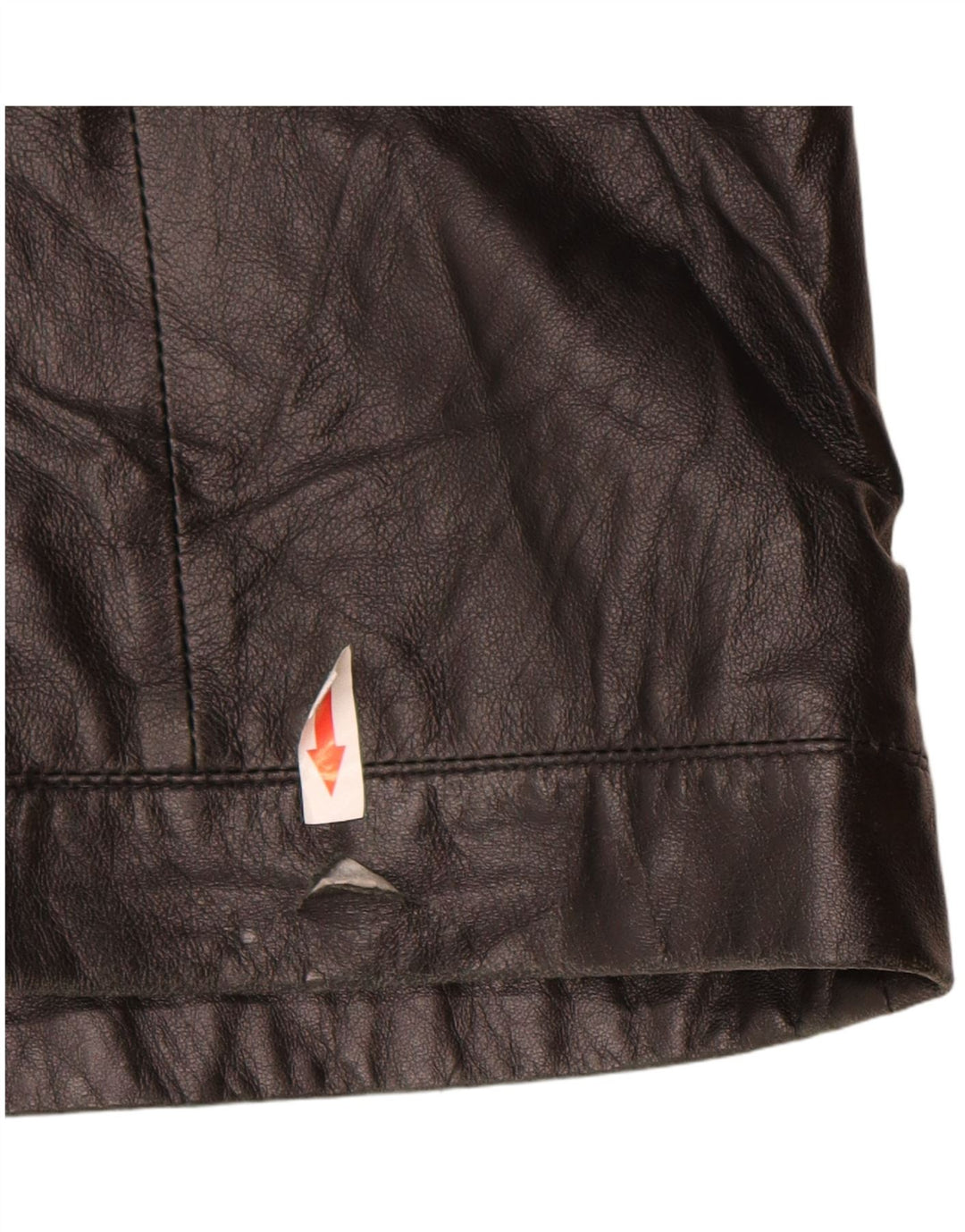 Jaqueta de couro com capuz feminino vintage IT 46 grande couro preto