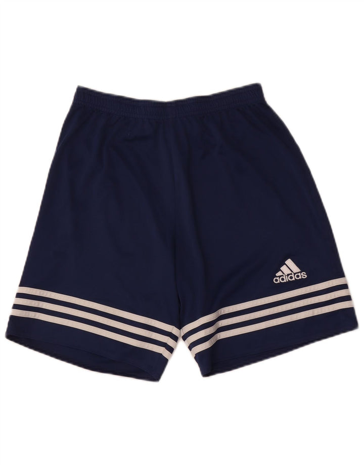 Shorts esportivos masculinos Adidas pequenos poliéster azul marinho