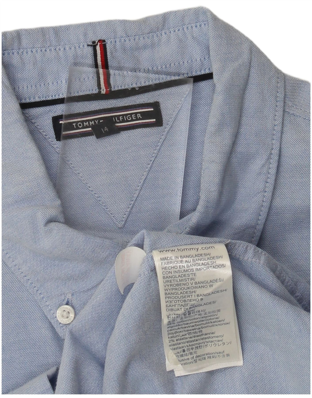 Camisa TOMMY HILFIGER Menino 13-14 Anos Azul Algodão