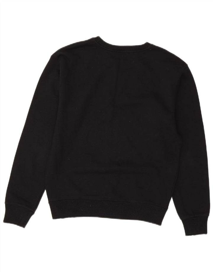 DIESEL moletom feminino gráfico jumper UK 10 pequeno algodão preto