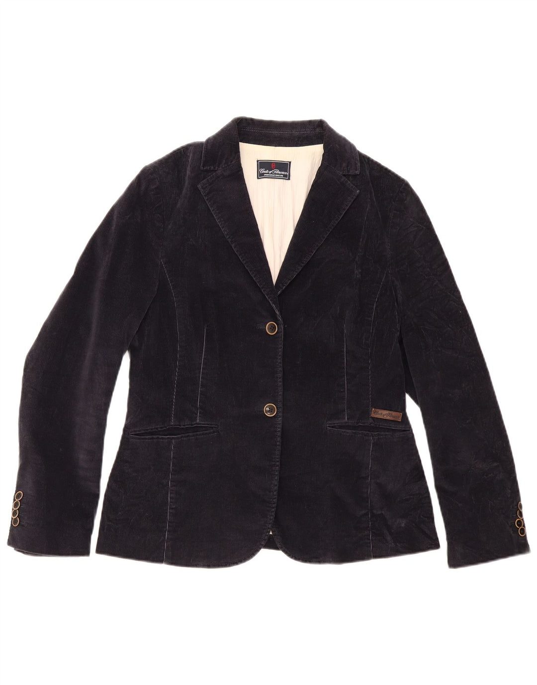 Jaqueta blazer feminina de 2 botões CONTE OF FLORENCE IT 46 grande azul marinho