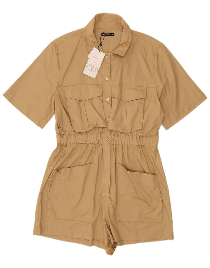 Macacão feminino Zara UK 20 2XL algodão bege