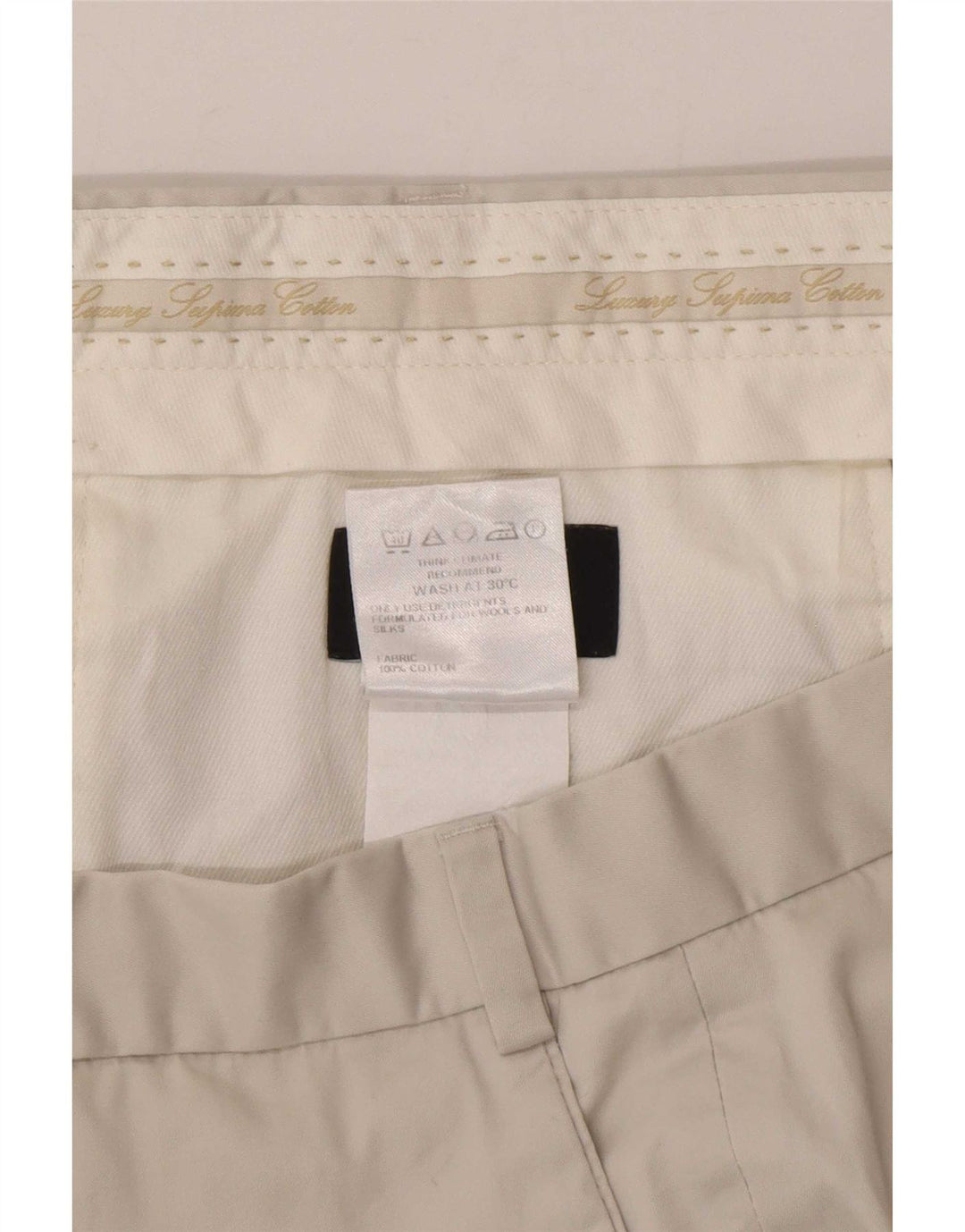Calça masculina de terno reto Marks & Spencer W38 L29 algodão cinza