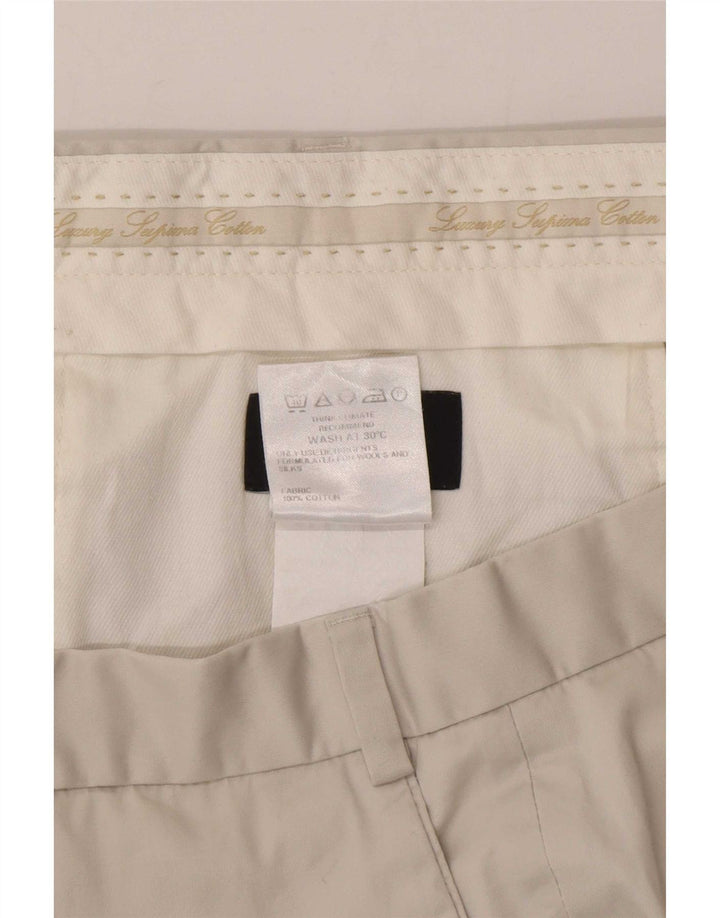 Calça masculina de terno reto Marks & Spencer W38 L29 algodão cinza