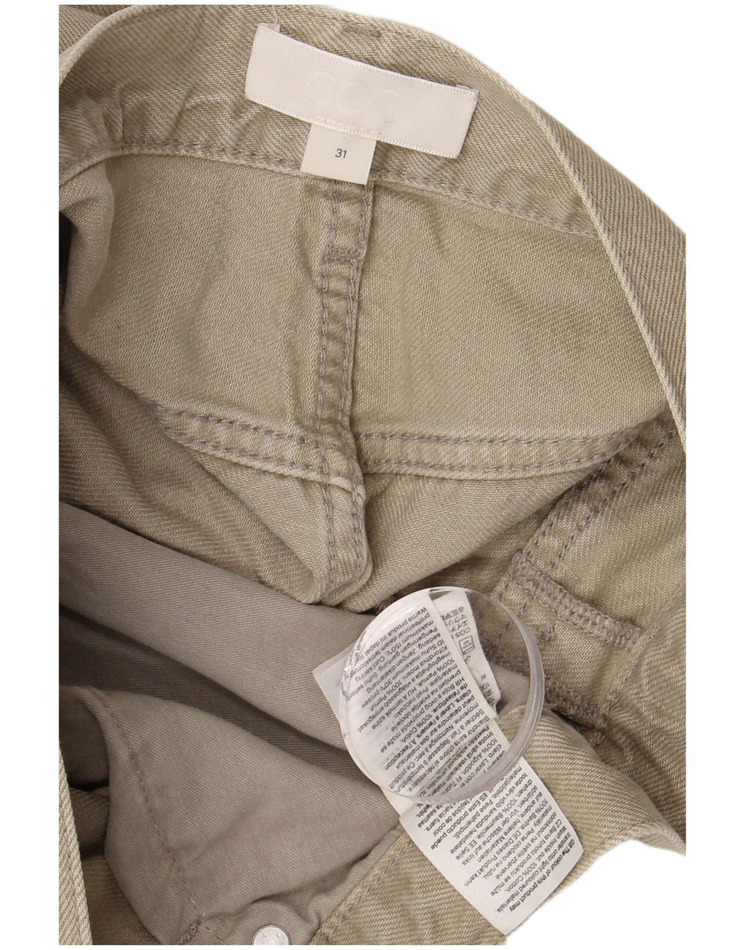 Cos jeans feminino cortado W31 L25 algodão bege