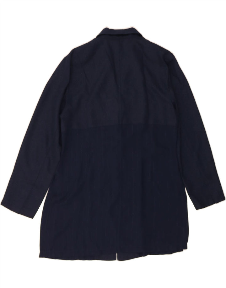 VINTAGE Womens Overcoat IT 42 Medium Navy Blue Vintage Vintage and Second-Hand Vintage from Messina Hembry 