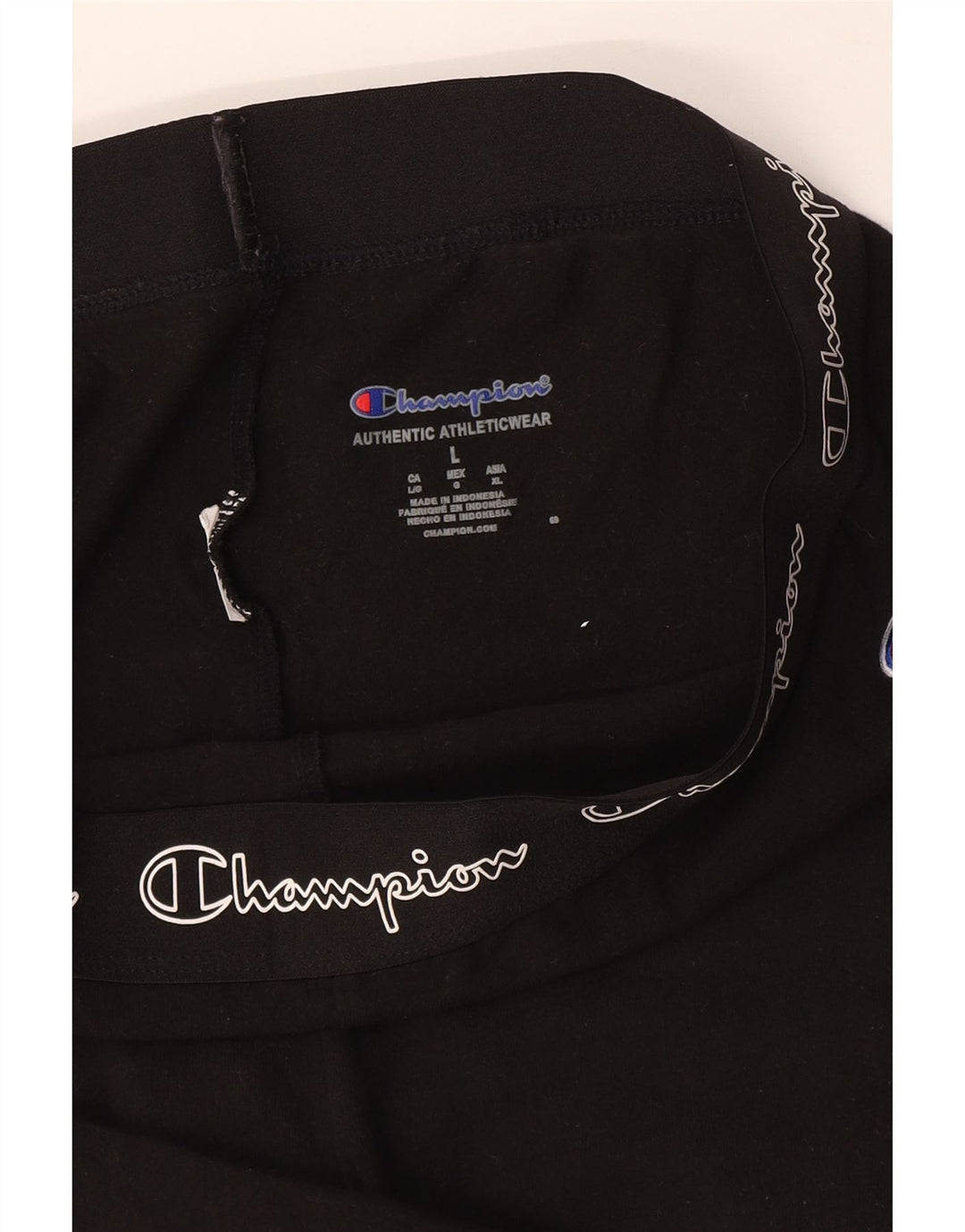 Shorts esportivos gráficos femininos CHAMPION UK 16 grandes pretos