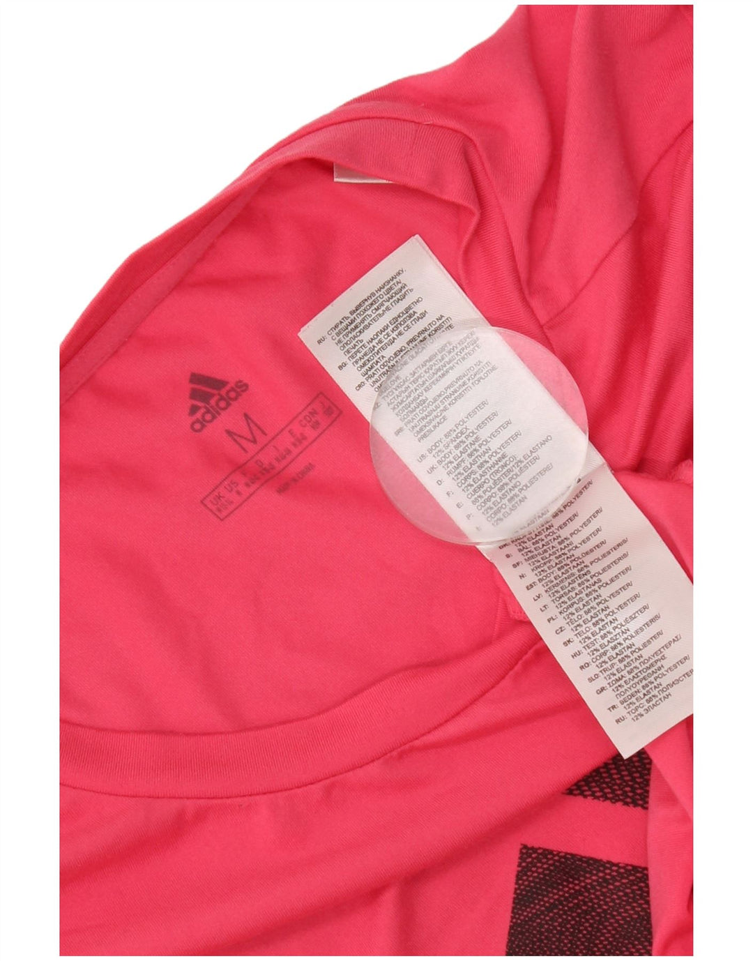 Adidas Camiseta Feminina Graphic Top UK 12/14 Médio Rosa Poliéster