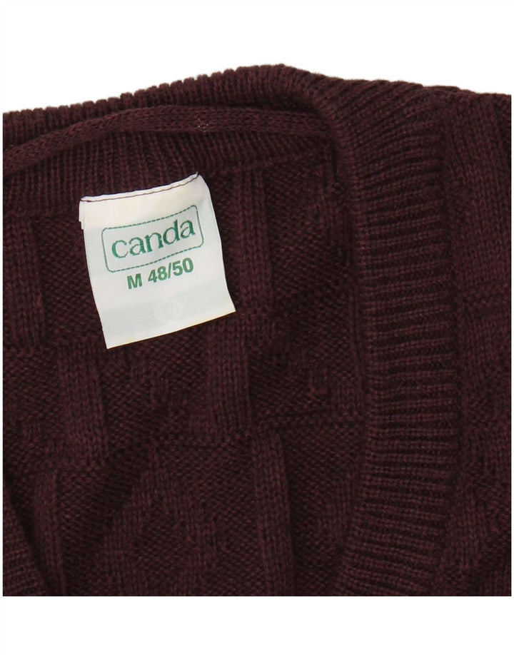CANDA Mens Colete Regata EU 48/50 Médio Borgonha Argyle/Diamante Acrílico
