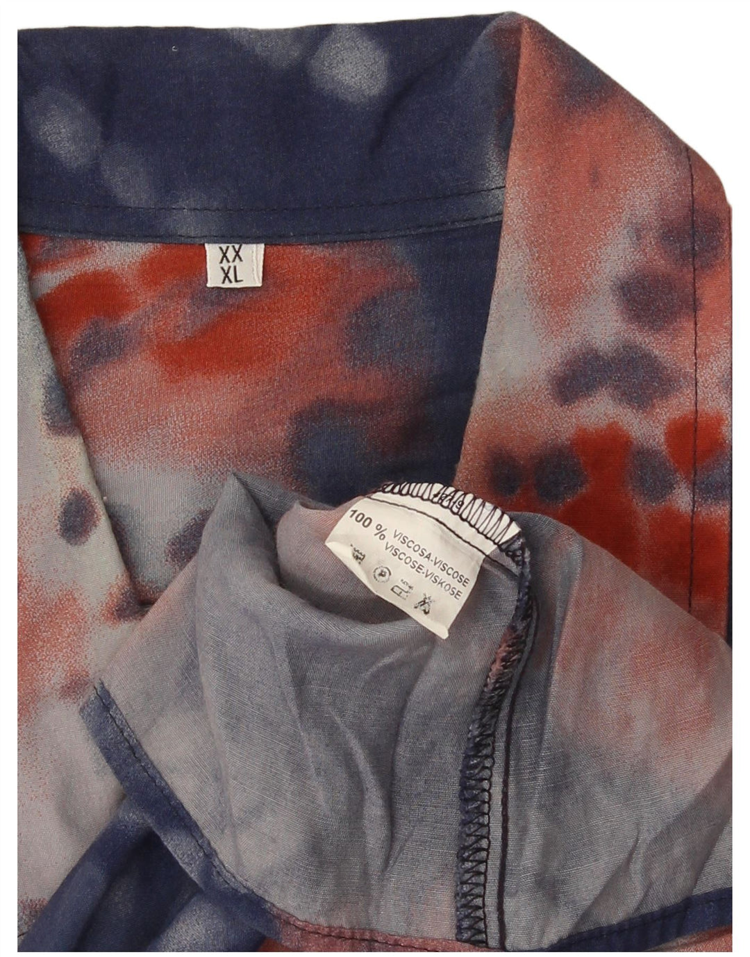Camisa masculina vintage de manga curta XL azul tie dye