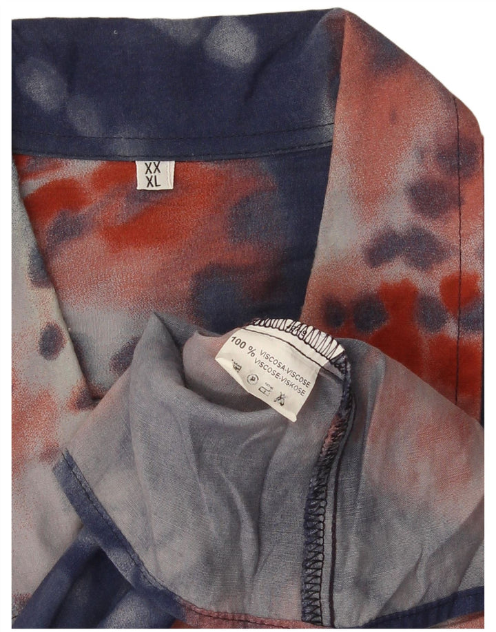 Camisa masculina vintage de manga curta XL azul tie dye