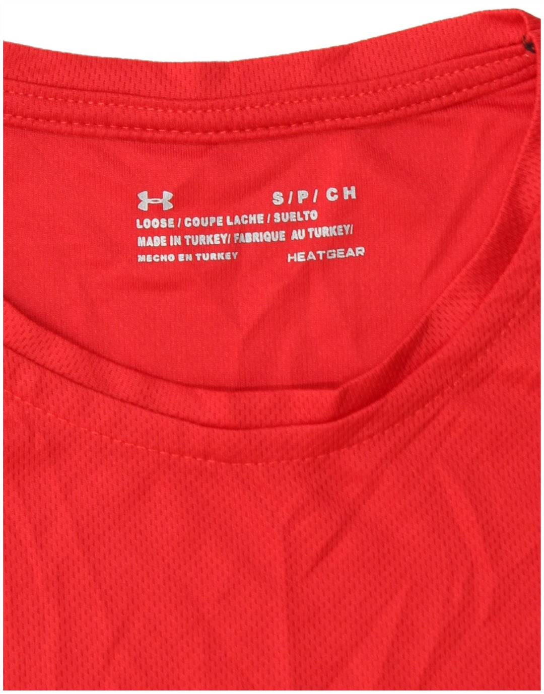Camiseta masculina Under ARMOUR Heat Gear top pequeno vermelho