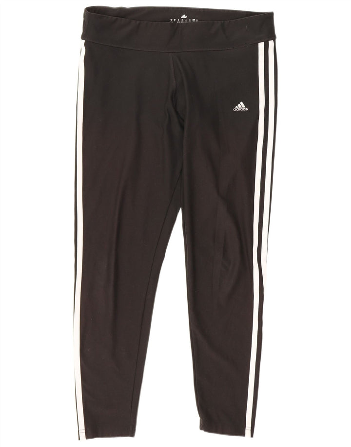 Leggings femininos Adidas UK 12 W30 L25 preto poliéster
