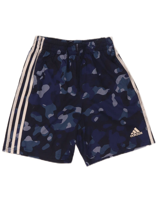 Shorts esportivos masculinos Adidas 10-11 anos médio azul marinho camuflado