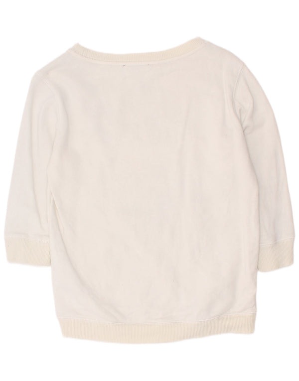 Suéter diesel feminino gráfico manga 3/4 UK 4 XS algodão branco