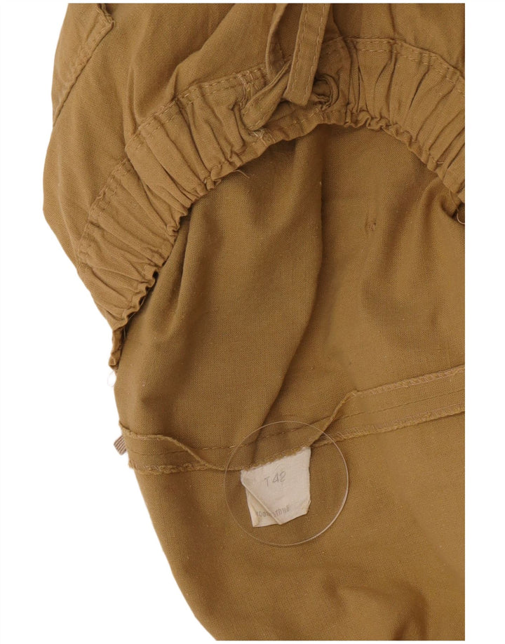 Saia vintage feminina evasê IT 42 algodão cáqui médio