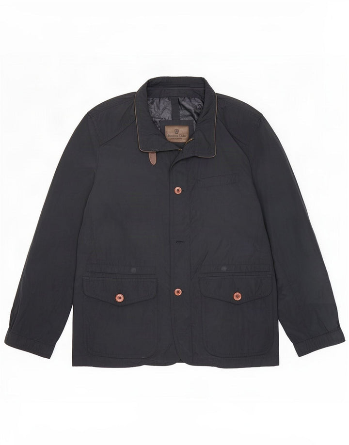 Jaqueta utilitária masculina Massimo Dutti UK 40 grande poliéster azul marinho