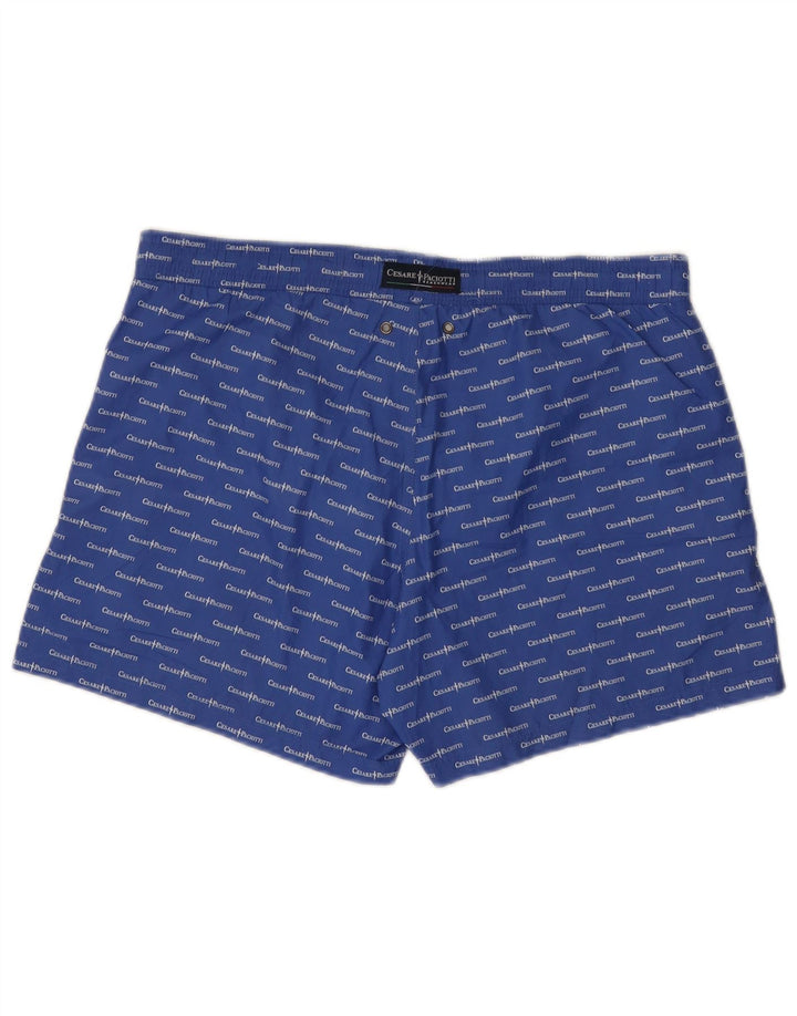 Cesare Paciotti Shorts de natação masculino gráfico azul médio poliéster
