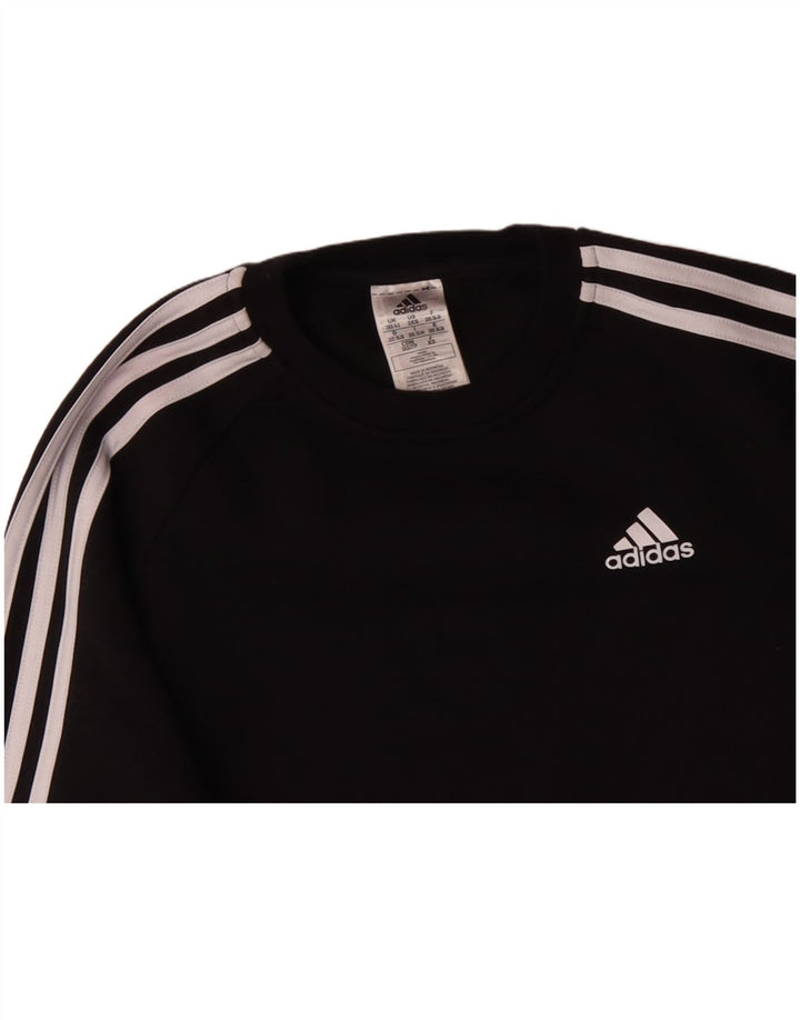 ADIDAS Womens Oversized Sweatshirt Jumper UK 0/2 XS Preto Algodão
