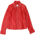 Jaqueta de couro feminina vintage UK 24 4XL vermelha