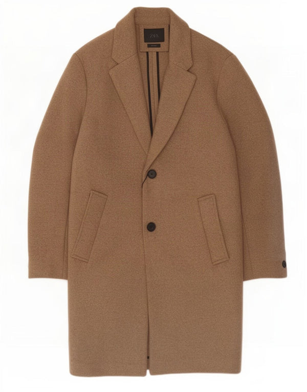 Sobretudo masculino Zara UK 38 lã bege médio