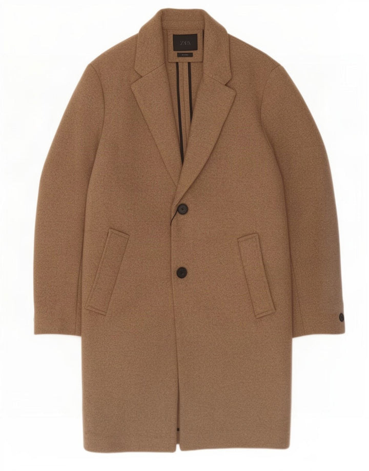 Sobretudo masculino Zara UK 38 lã bege médio
