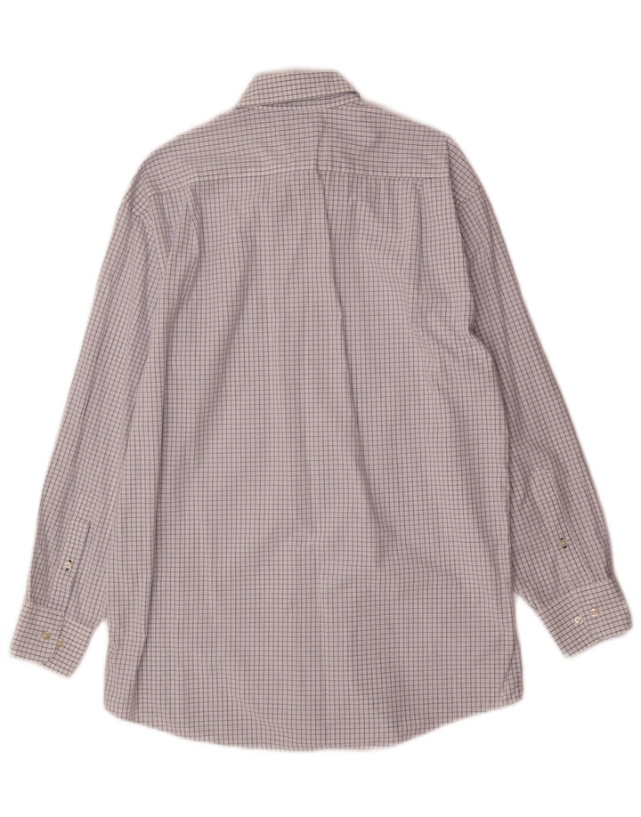 Camisa masculina TOMMY HILFIGER de ajuste regular tamanho 15 1/2 xadrez branco médio