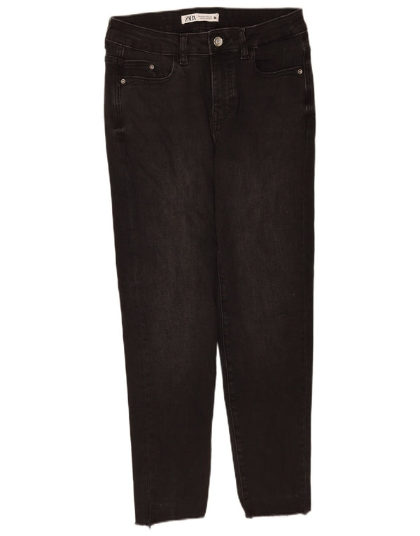 Zara Jeans Cônicos Femininos EU 40 Médio W30 L26 Preto