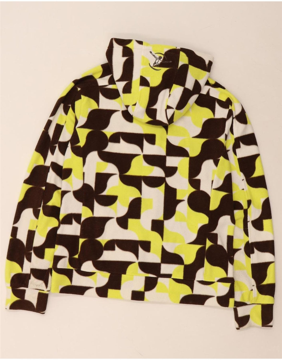 Jaqueta feminina de lã com capuz CHIEMSEE UK 18 XL multicolorida geométrica