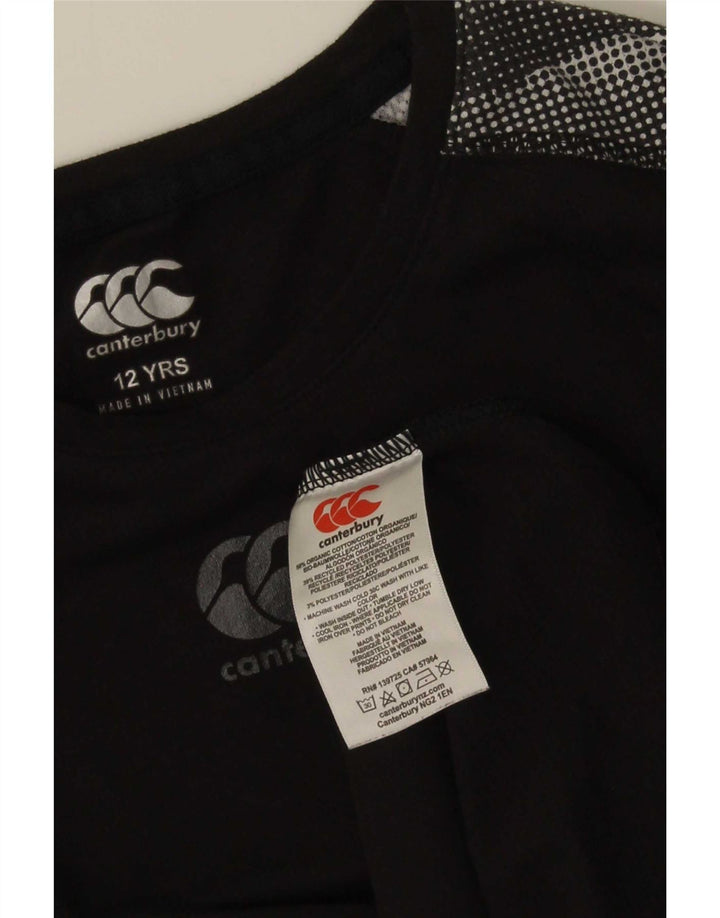 Canterbury Boys Regular Fit Top manga comprida 11-12 anos preto tie-dye