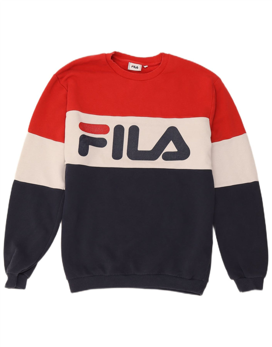 Fila Moletom Gráfico Masculino Jumper Médio Multicolorido Colorblock Algodão