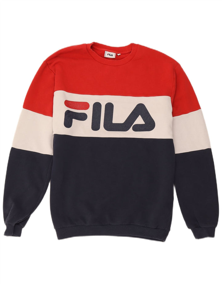 Fila Moletom Gráfico Masculino Jumper Médio Multicolorido Colorblock Algodão