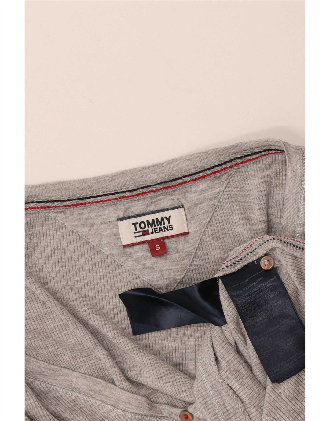 Top Tommy Hilfiger Mulher Manga Longa UK 8 Pequeno Viscose Cinza