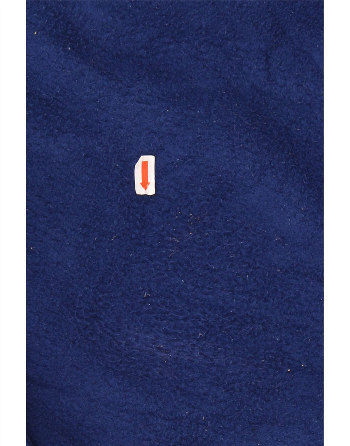 VINTAGE Mens Zip Neck Fleece Jumper Large Navy Blue Camouflage