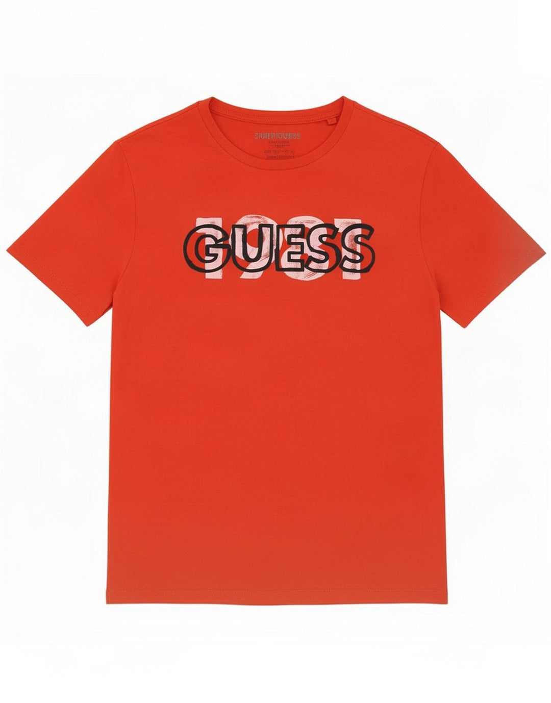 Guess Mens Graphic T-Shirt Top Médio Algodão Vermelho