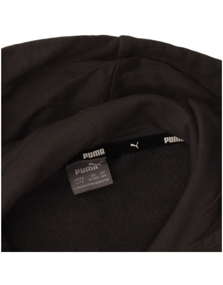 Jumper com capuz gráfico PUMA Boys 13-14 anos algodão cinza