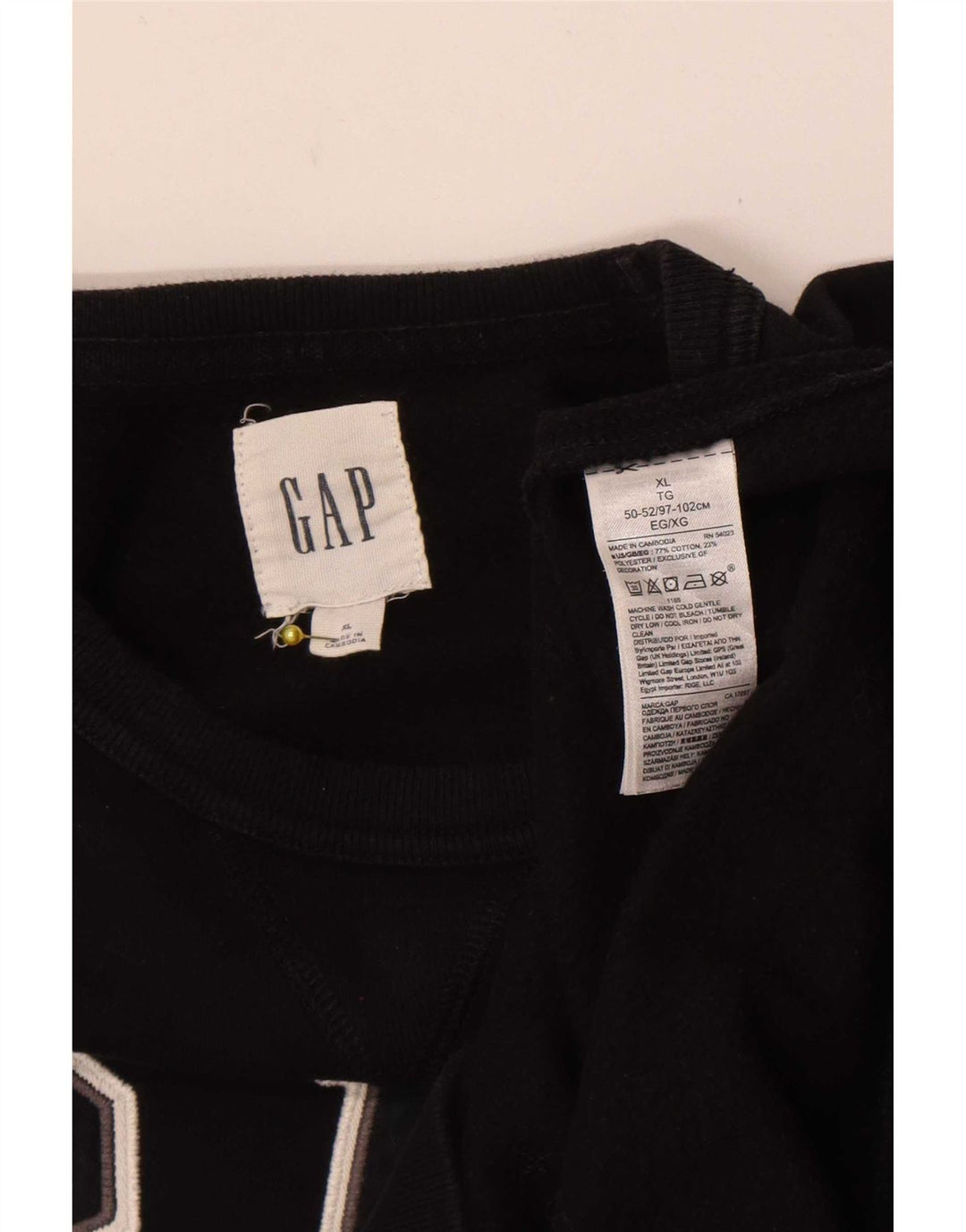 Moletom gráfico masculino Gap Jumper XL preto algodão