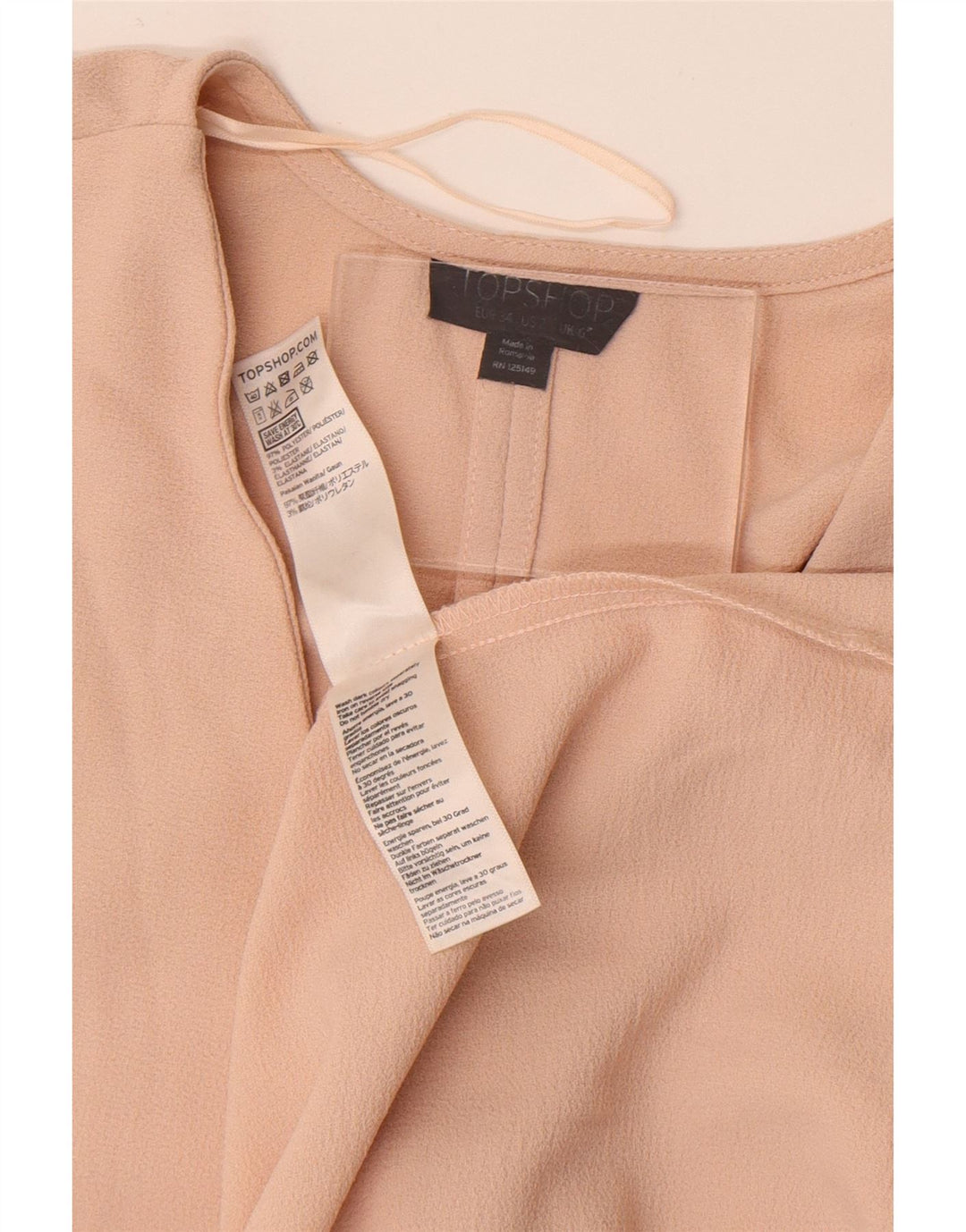 Vestido feminino Batwing Topshop UK 6 XS poliéster bege